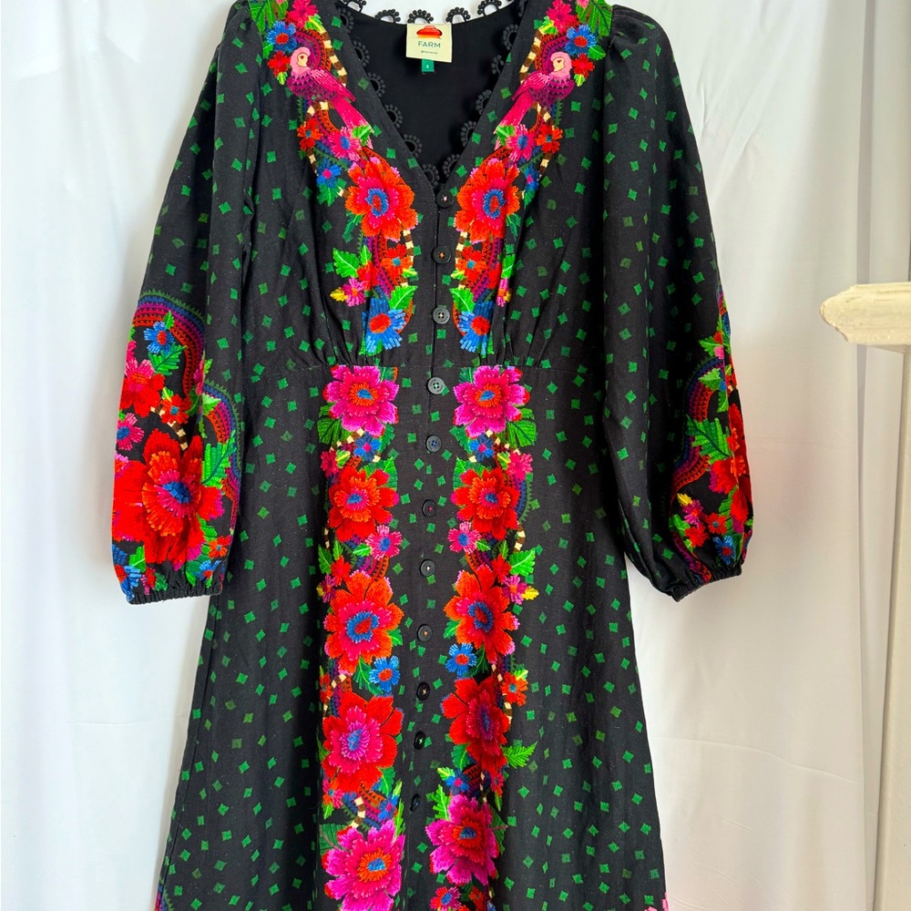 Farm Rio Blooming Garden Maxi dress size small.